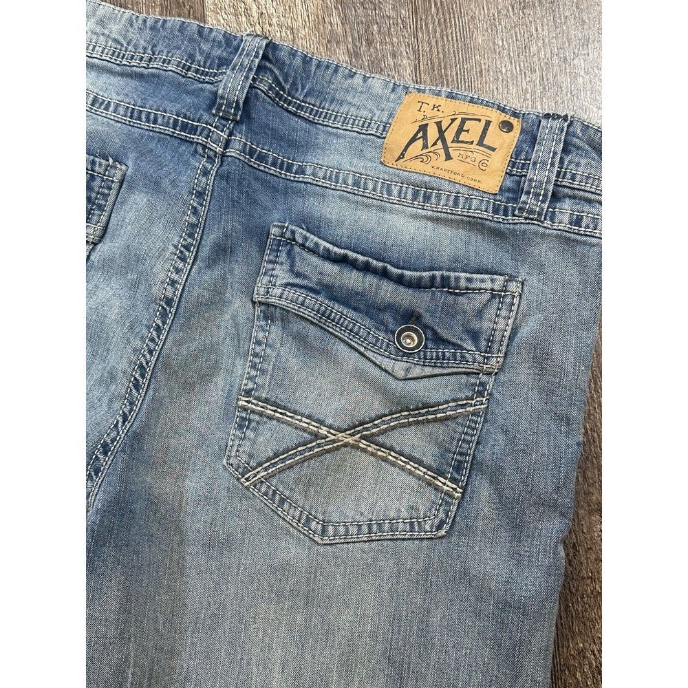 TK Axel Men's Slim Boot Cut Jeans Light Wash Blue Denim Stretch Pockets 38 X 29* - Picture 12 of 16